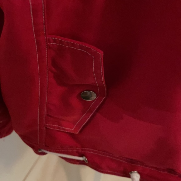 Teddi Petite Women’s Hooded Lightweight Jacket Size PM in Red - Picture 4 of 10